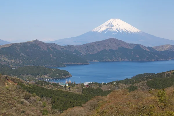 Góra Fuji i Achi jeziora w sezonie zimowym — Zdjęcie stockowe