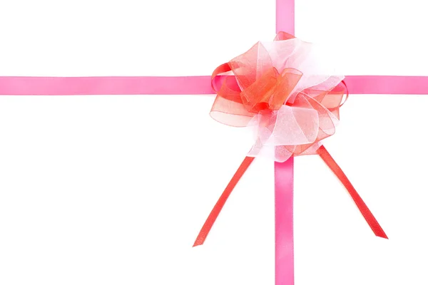 Pink ribbon bow — Stock Photo, Image