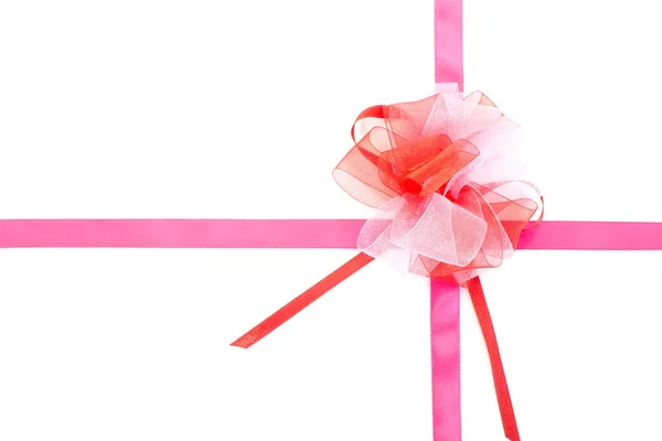 Pink ribbon bow — Stock Photo, Image