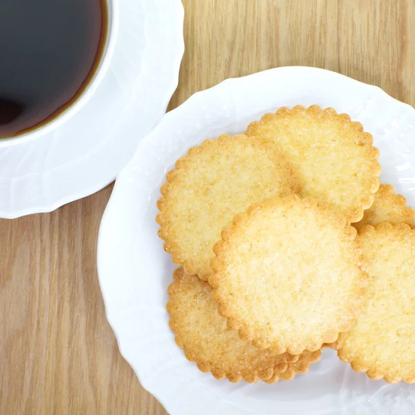 Cookies and black coffee — Stock Photo, Image