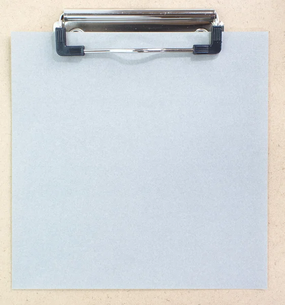 Clip board e papel de cor azul — Fotografia de Stock