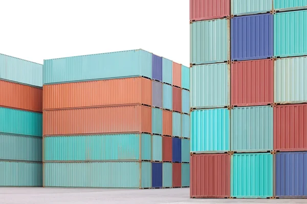 Stacked cargo containers — Stock Photo, Image