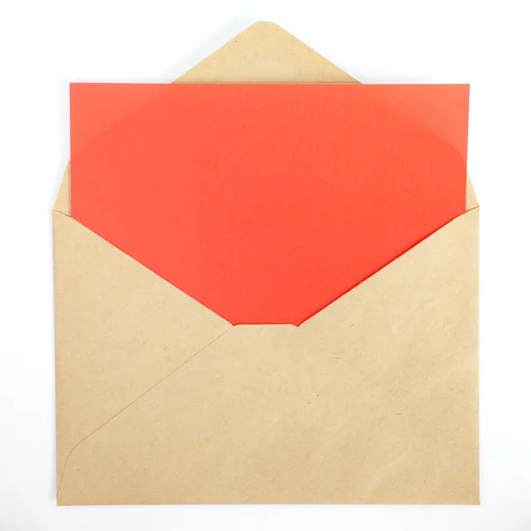 Öppna kuvertet med rött papper — Stockfoto