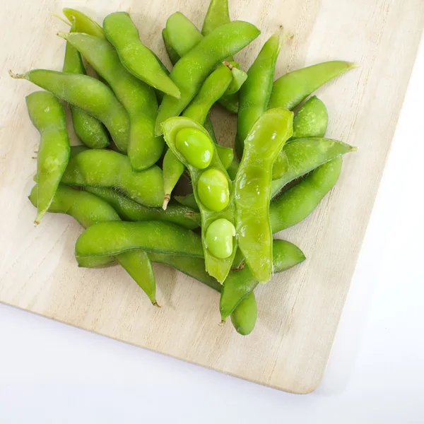 Gekookte groene sojabonen — Stockfoto
