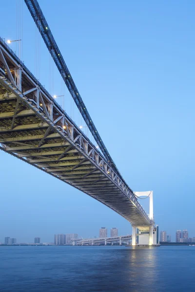 Rainbow Bridge from Odaiba, Tokyo, — Stock Photo, Image