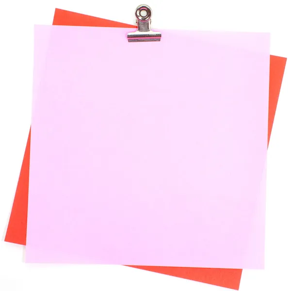 Colored papers with clip — Stock Photo, Image