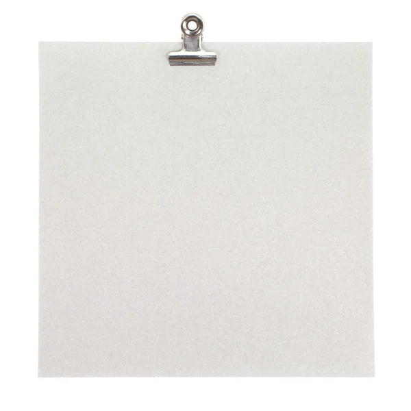 Papier blanc avec clip — Photo