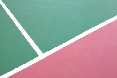 Tenis Kortu kesişen çizgiler beyaz.