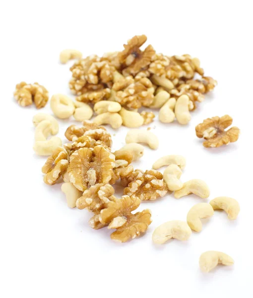 Nueces mezcladas, anacardos y nueces —  Fotos de Stock