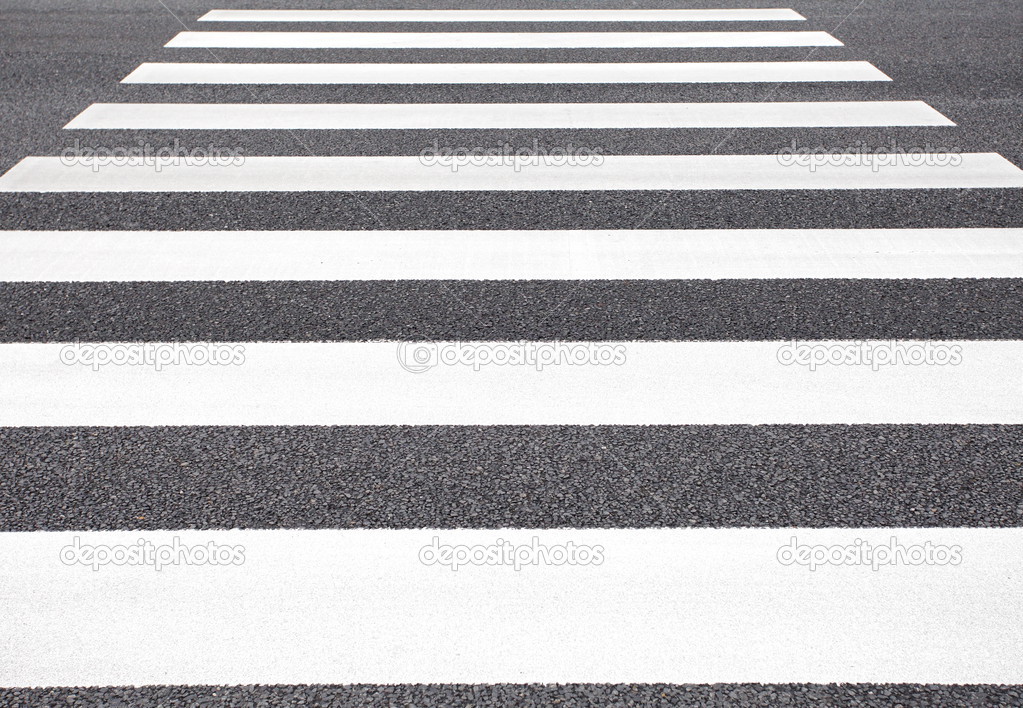 zebra crossing from empty street