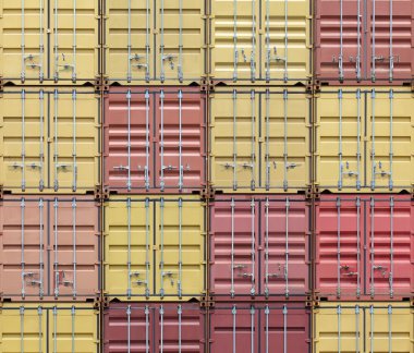 gestapelde cargo containers