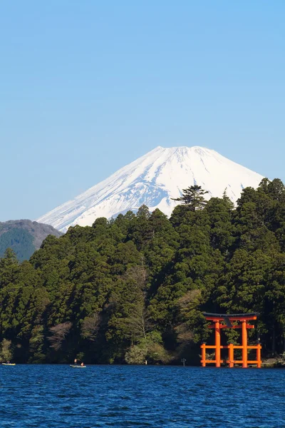 Montagne Fuji et lac Achi en saison hivernale — Photo