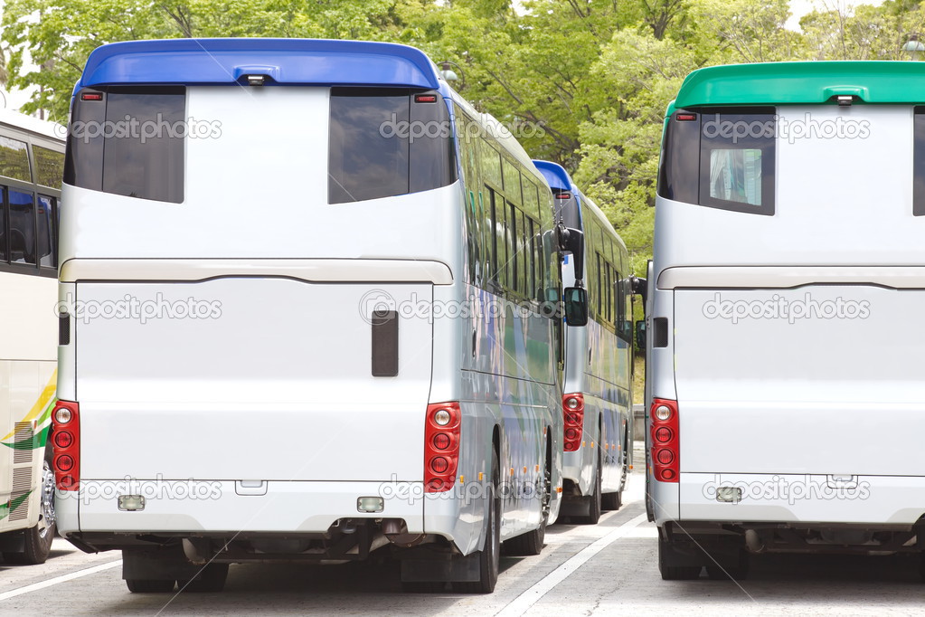 Japanese buses in a row