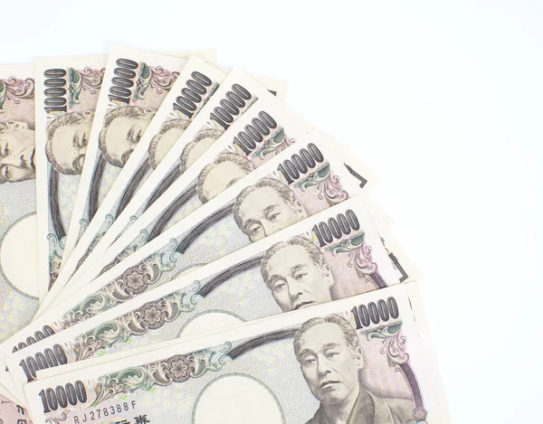 Close-up - Japanse munt yen, bankbiljetten en munten — Stockfoto