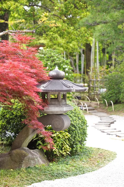 Red Japanese garden — Stock Photo, Image