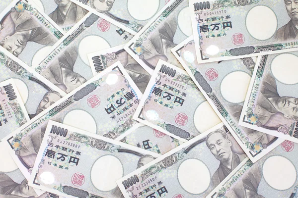 Primer plano: yen japonés, billetes y monedas — Foto de Stock