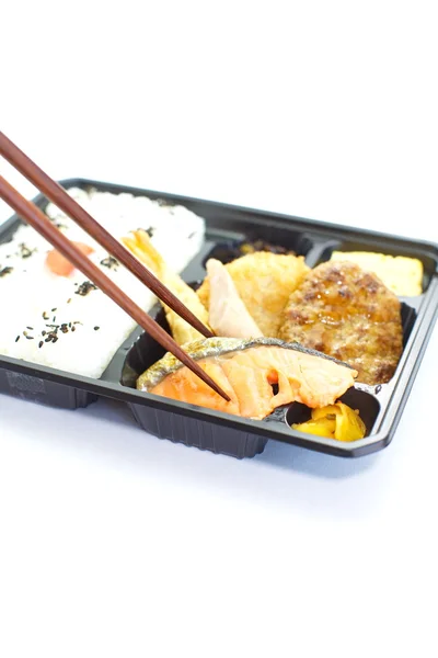 Contemporary Japanese ready-made lunchbox (bento box) — Stock Photo, Image