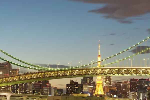 Tokyo Bay an der Regenbogenbrücke — Stockfoto