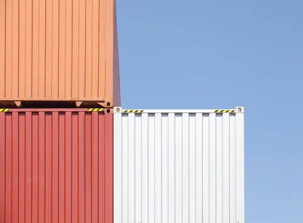 Stacked cargo containers — Stock Photo, Image