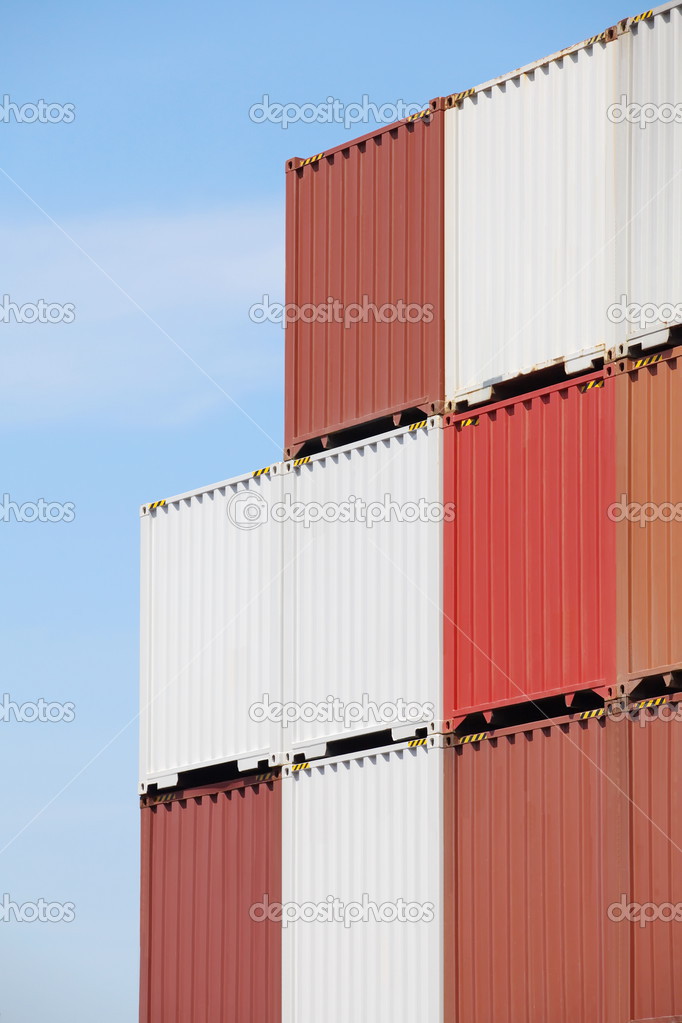 Stacked cargo containers