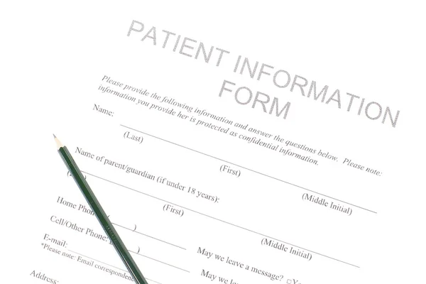 Patient information Form — Stock Photo, Image