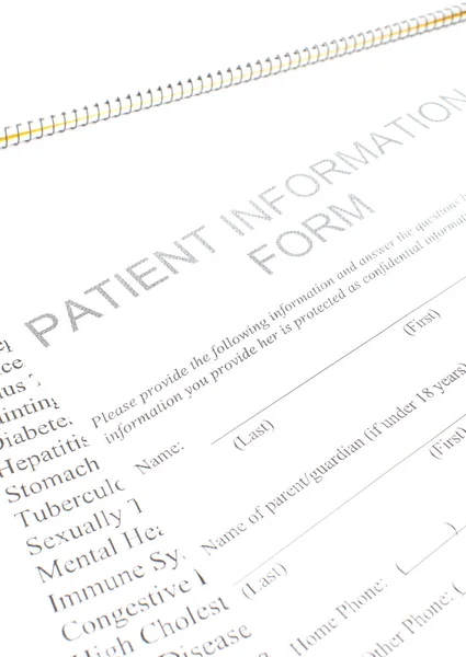 Patientinformation Form — Stockfoto