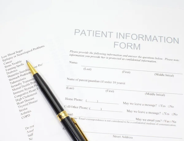 Patient information form — Stock Photo, Image