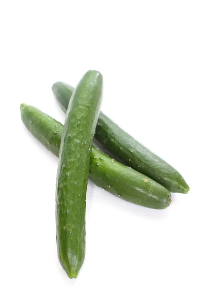 Üç yeşil salatalık — Stok fotoğraf