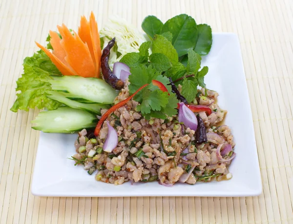 Thai food minced chicken salad — Stock Photo, Image