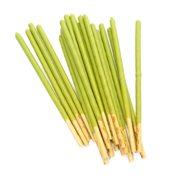 Chá verde ou macha de sal cracker stick — Fotografia de Stock