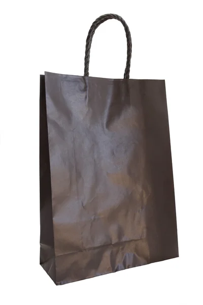 Black paper bag with handles — Stock Photo, Image