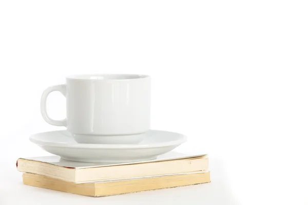 Composizione con libri e tazzina di caffè — Foto Stock