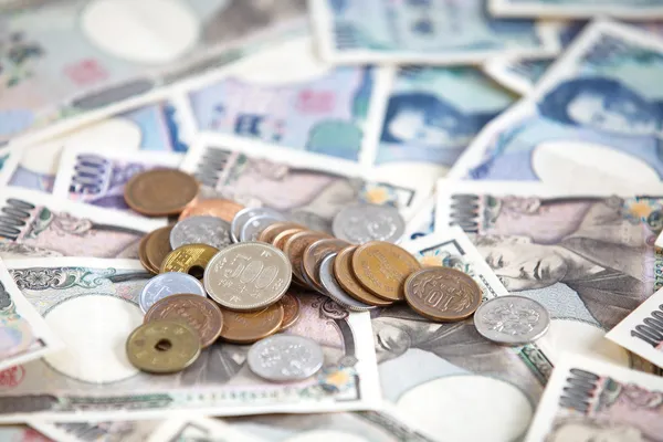 Japonca yen notları. Japonya'nın para birimi — Stok fotoğraf