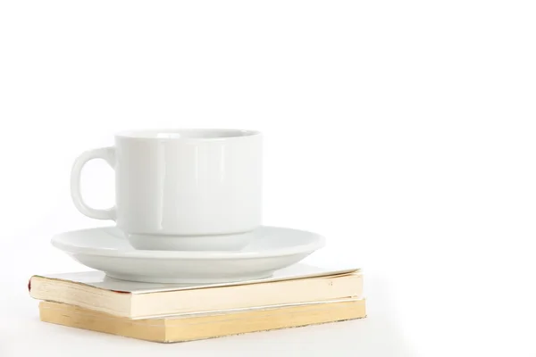 Composition with books and cup of coffee — Stock Photo, Image