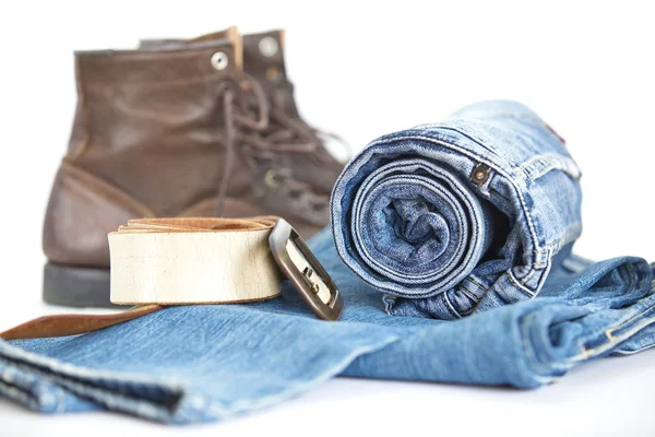 Un sacco di diversi blue jeans — Foto Stock