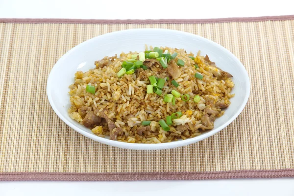 Fried rice with pork and egg — Stock Photo, Image