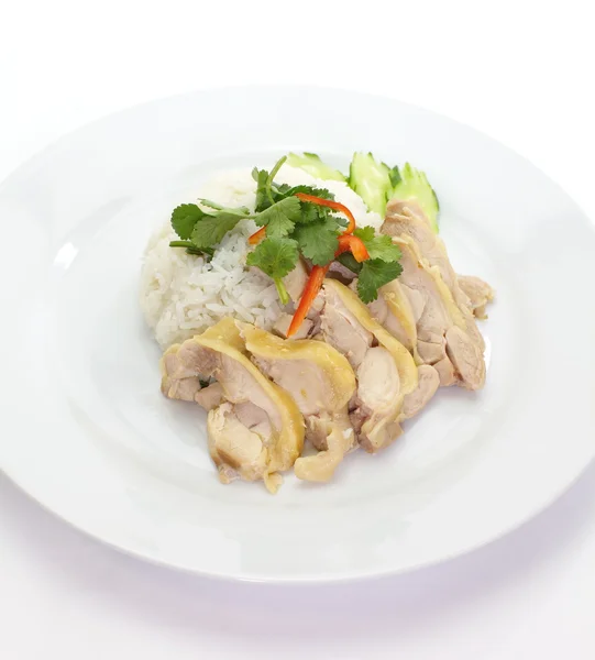 Hainanese jídlo kuře, dušená rýže — Stock fotografie