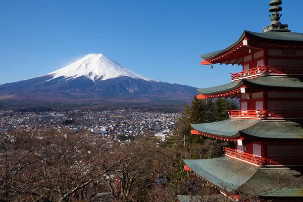 Berg fuji på vintern — Stockfoto