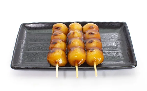 Mitarashi dango lapanesische Knödel — Stockfoto