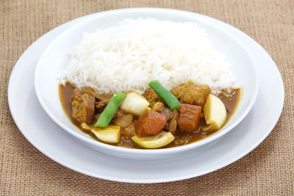 Japanisches Essen Rindfleisch Curry Reis — Stockfoto