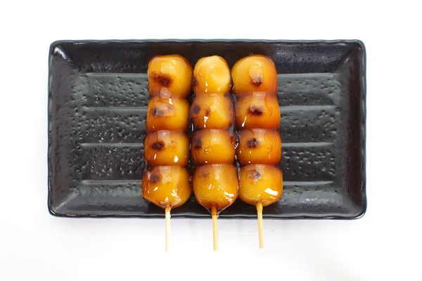 Mitarashi dango lapanese ζυμαρικών — Φωτογραφία Αρχείου