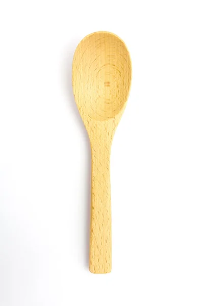 Lingură de lemn pe alb — Fotografie, imagine de stoc