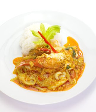 heyecan - köri ile kızartılmış Yengeç 