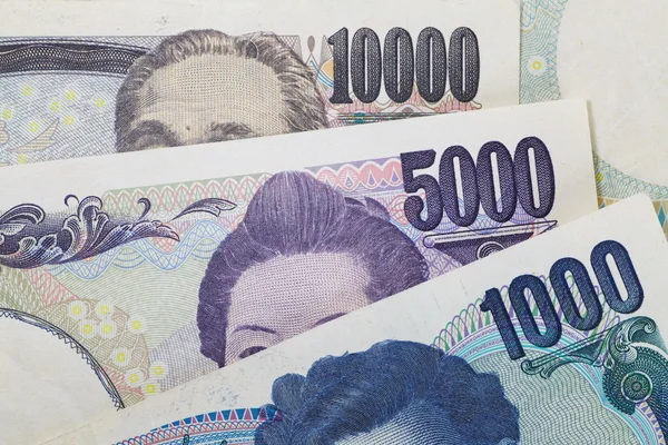 Alle japanischen Yen-Banknoten — Stockfoto