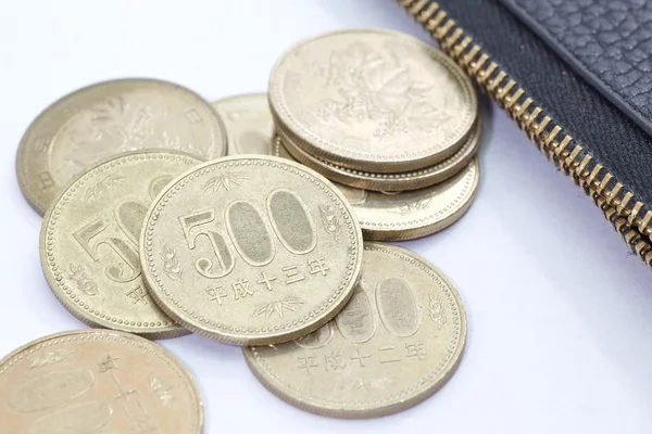Moneda japonesa monedas de yen —  Fotos de Stock
