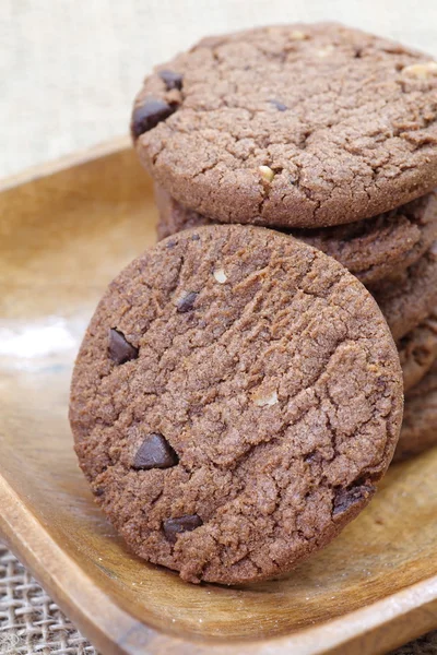 Nueces de macadamia, galletas con chispas de chocolate — Foto de Stock