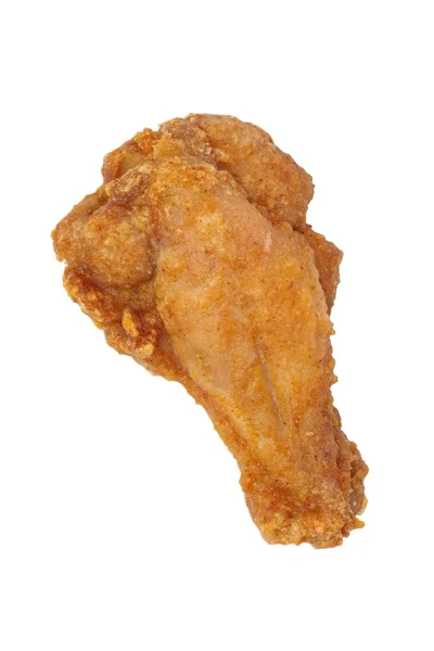 Stegt kylling på hvid - Stock-foto