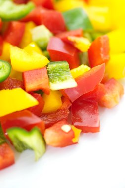 Renkli biber kıyılmış