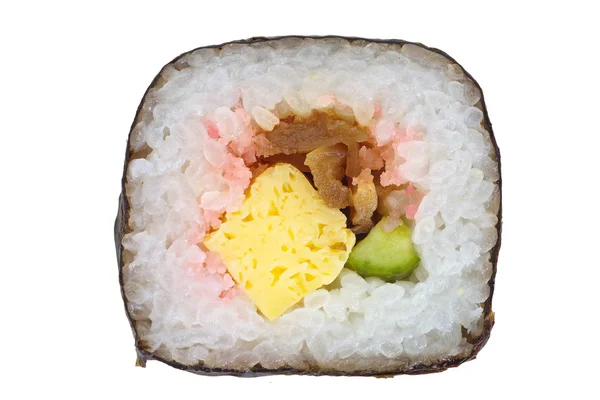 Szeletre finom sushi tekercs — Stock Fotó
