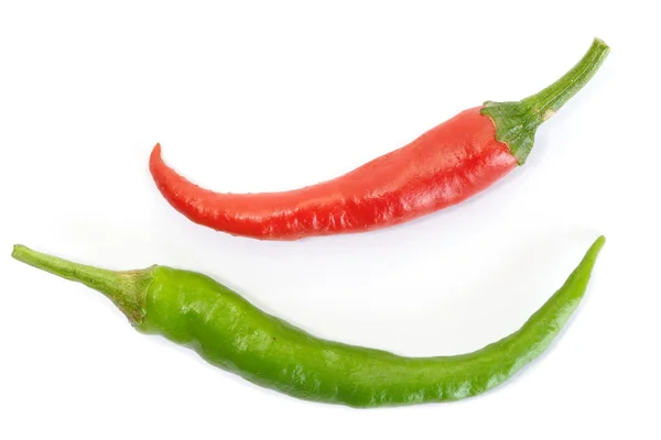 Röd och grön chili — Stockfoto